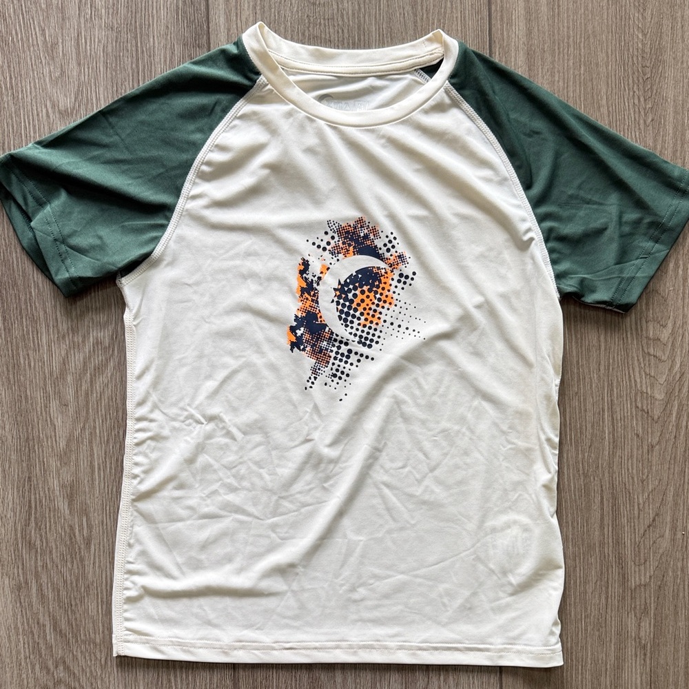 Boy’s Zyia Graphic Raglan Tee - Green & tan